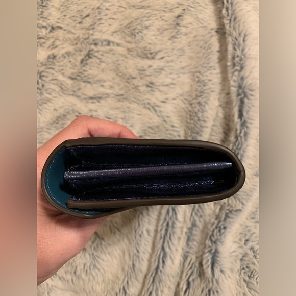 💎 MICHAEL KORS JET SET TRAVEL LARGE LOGO ENVELOPE CONTINENTAL WALLET IN TEAL💎 - Picture 8 of 8